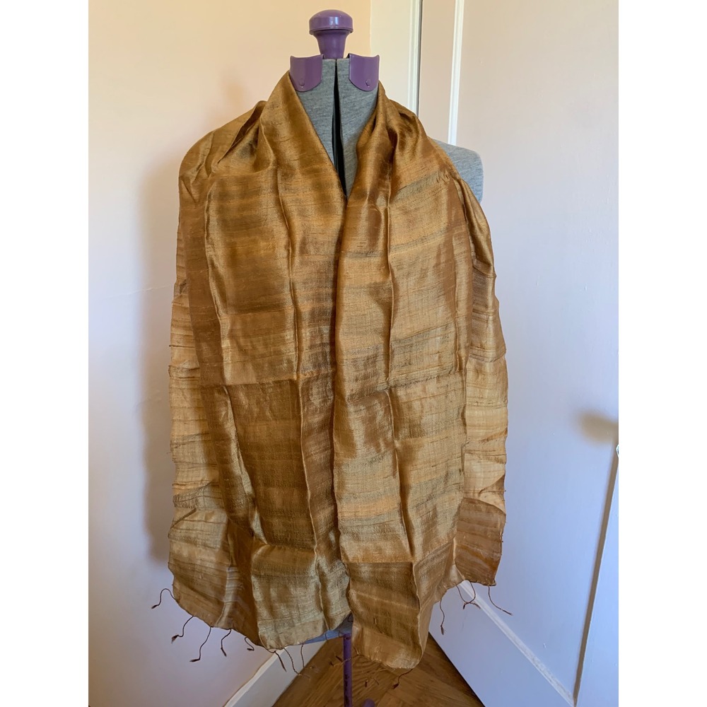 Gold Silk Wrap Scarf